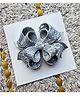 FOLLOW THE NEEDLE Glittered Bow Applique Detailed Hair Clip - Blue