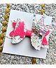 FOLLOW THE NEEDLE 4 Numerical Glittered Bow & Crown Applique Detailed Hair Clip - Pink