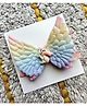 FOLLOW THE NEEDLE Unicorn & Glittered Wings Applique Detailed Hair Clip - Peach