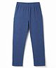 Kiddopanti Cotton Knit Ankle Length Solid Colour Pajamas With Single Pocket -Blue