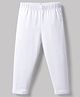 Kiddopanti Cotton Lycra Knit Ankle Length Solid Colour Leggings - White