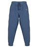Kiddopanti Cotton Knit Ankle Length Solid Colour Lounge Pant - Blue