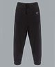 Kiddopanti Cotton Knit Ankle Length Solid Colour Lounge Pant - Black