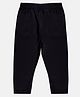 Kiddopanti Cotton Lycra Knit Capri Length Solid Colour Three Fourth Leggings - Black