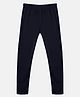 Kiddopanti Cotton Lycra Knit Ankle Length Solid Colour Leggings - Black