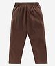 Kiddopanti Cotton Knit Ankle Length Solid Pajama With Single Pocket - Brown