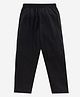 Kiddopanti Cotton Knit Ankle Length Solid Pajama With Single Pocket - Black