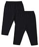 Kiddopanti Cotton Lycra Knit Capri Length Solid Colour Three Fourth Leggings Pack of 2 - Black