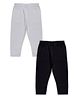 Kiddopanti Cotton Lycra Knit Capri Length Solid Colour Three Fourth Leggings Pack of 2 - White & Black