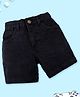 Kiddopanti Denim Woven Solid Color Shorts - Black