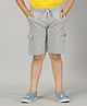 Kiddopanti Cotton Knit Knee Length Solid Cargo Shorts - Grey