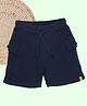 Kiddopanti Cotton Knit Solid Color Cargo Shorts - Navy Blue