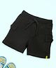 Kiddopanti Cotton Knit Solid Basic Cargo Shorts - Black