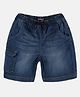 Kiddopanti Denim Woven Washed Cargo Shorts - Blue