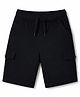 Kiddopanti Cotton Knit Solid Color Cargo Shorts - Black