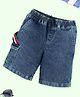 Kiddopanti Denim Woven Washed Cargo Shorts With Multi Color Tape on Side Strap - Light Blue