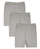 Kiddopanti Cotton Lycra Knit Solid Colour Cycling Shorts Pack of 3 - Grey