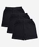 Kiddopanti Cotton Lycra Knit Solid Colour Cycling Shorts Pack of 3- Black