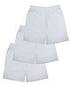 Kiddopanti Cotton Lycra Knit Solid Colour Cycling Shorts Pack of 3  - White