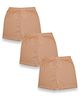 Kiddopanti Cotton Lycra Knit Solid Colour Cycling Shorts Pack of 3 -Tan