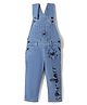 Kiddopanti Denim Woven Spyder Printed Full length Denim Dungaree Pant  - Light Blue
