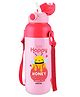 Milton Steel Indus 600 Thermoware PU Insulated, 500 ml Water Bottle with Straw for Kids, Leak Proof Flip Top Sipper Lid Bottle, School, Picnic, Easy to Carry Belt, Pink