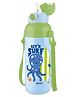Milton Steel Indus 600 Thermoware PU Insulated, 560 ml Water Bottle with Straw for Kids, Leak Proof Flip Top Sipper Lid Bottle, School, Picnic, Easy to Carry Belt, Sky Blue