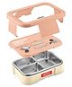 MILTON Ethan 3 Inner Stainless Steel Tiffin Box for School, 3 Partition, Steam Release Plug | PU Insulated, Leak-Proof, Food Grade I Lunch Box for Kids Boys, Girls with Snap Lock Lid, 600 ml, Ivory