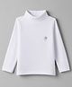 Kiddopanti Cotton Knit Full Sleeves Solid T-Shirt - White