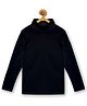 Kiddopanti Cotton Knit Full Sleeves Solid T-Shirt - Black