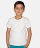 Kiddopanti Cotton Knit Half Sleeves Solid T-Shirt - White