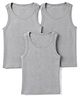 Kiddopanti Cotton  Knit Solid Colour Sleeveless Vest Pack of 3 - Grey