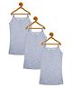 Kiddopanti Cotton  Knit Solid Colour Sleeveless Slips Pack of 3 - Grey