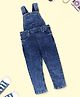 Kiddopanti Denim Woven Sleeveless Washed Dungaree Pant- Blue