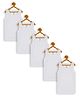 Kiddopanti Cotton  Knit Solid Colour Sleeveless Vest Pack of 5 - White