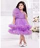 Ministitch Net Woven Sleeveless Double Layer Frilled Party Frock  - Lavender
