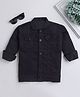Ministitch Full Sleeves Solid Denim Jacket - Black