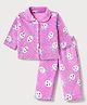 Kanvin Knit Full Sleeves Co-Ords Shirt & Pyjama Winter Wear Night Suit with Bunny Design - Mauve