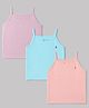 Pine Kids Cotton Lycra Knit Sleeveless Solid Colour Slips Pack of 3 - Pink Aqua & Lavender