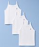 Pine Kids Cotton Lycra Knit Sleeveless Solid Slips Pack Of 3 - White
