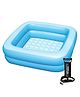 NHR Baby Inflatable Pool with Hammer Air Pump | BPA-Free PVC Toddler Splash Pool | Portable Kids Bath Tub, Ball Pit & Outdoor Play Pool (Blue)