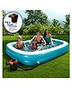 NHR Rectangular Inflatable Pool with Electric Air Pump | Portable Family Swimming Pool | Durable Non-Toxic PVC | Easy Setup Kids & Adults Pool (Blue)
