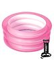 NHR 3-Ring Inflatable Baby Pool with Hammer Air Pump | Soft Floor Toddler Splash Pool | Lightweight PVC Kids Bath Tub for Indoor & Outdoor Use (Pink)