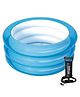 NHR 3-Ring Inflatable Baby Pool with Hammer Air Pump | Soft Floor Toddler Splash Pool | Lightweight PVC Kids Bath Tub for Indoor & Outdoor Use (Blue)