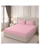 Morado Premium Glace Cotton Double Flat Bedsheet with 2 Pillow Covers | Soft & Breathable | White Pink Check | 90x100 Inches