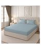 Morado Premium Glace Cotton Double Flat Bedsheet with 2 Pillow Covers | Soft & Breathable | White Grey Check | 90x100 Inches