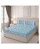 Morado Premium Glace Cotton Double Fitted Bedsheet with 2 Pillow Covers | Soft & Breathable | Elegant Lace Border Pillow Covers | 72x78x8 Inches