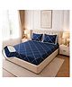 Morado Premium Glace Cotton Double Fitted Bedsheet with 2 Pillow Covers | Soft & Breathable | Elegant Lace Border Pillow Covers | 72x78x8 Inches