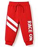 Doodle Poodle 100% Cotton Knit Full Length Lounge Pant with Text Print in Red