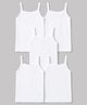 Kiddopanti Cotton  Knit Solid Colour Sleeveless Slips Pack of 5 - White